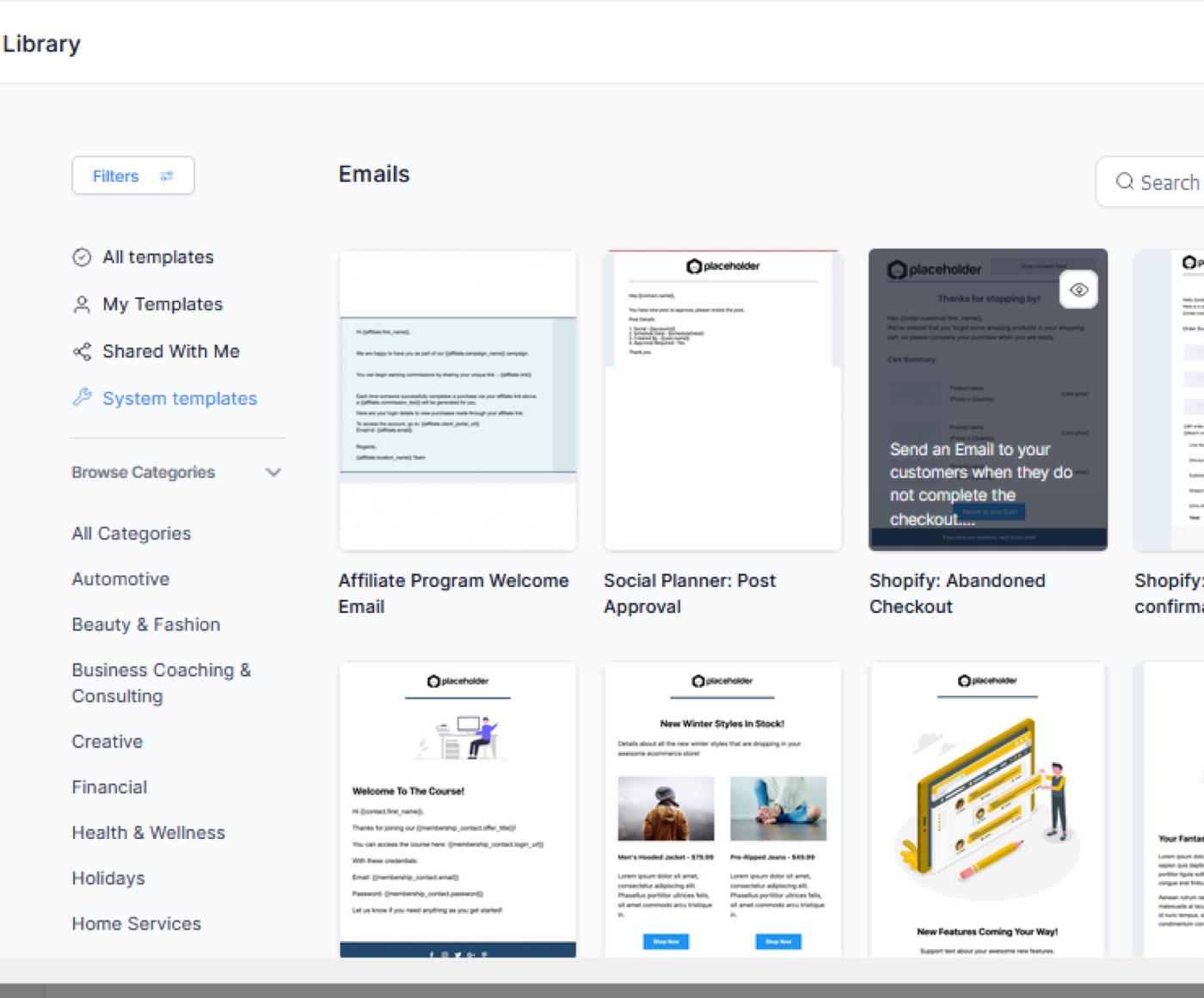 system templates
