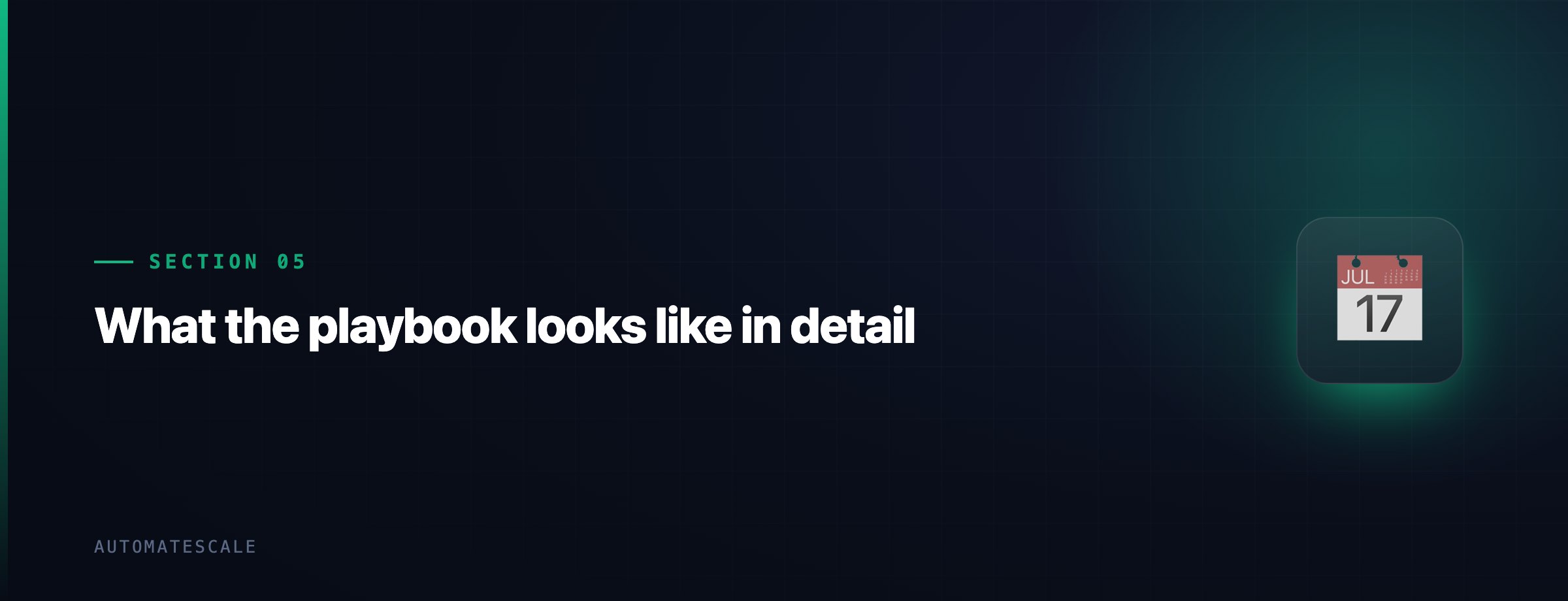 What the playbook looks like in detail