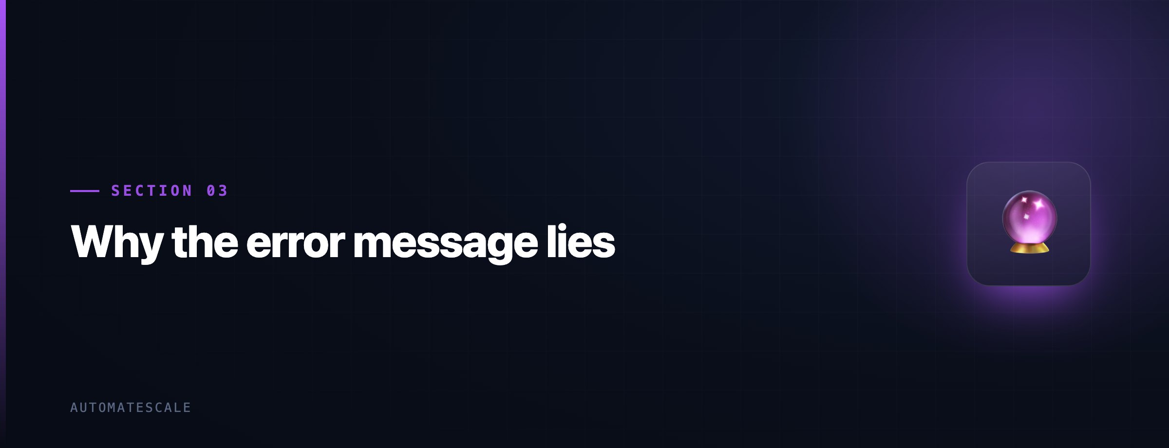 Why the error message lies