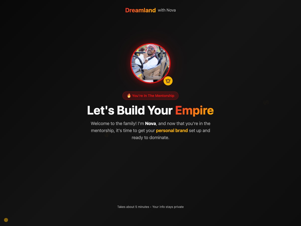 Dreamland Onboarding preview
